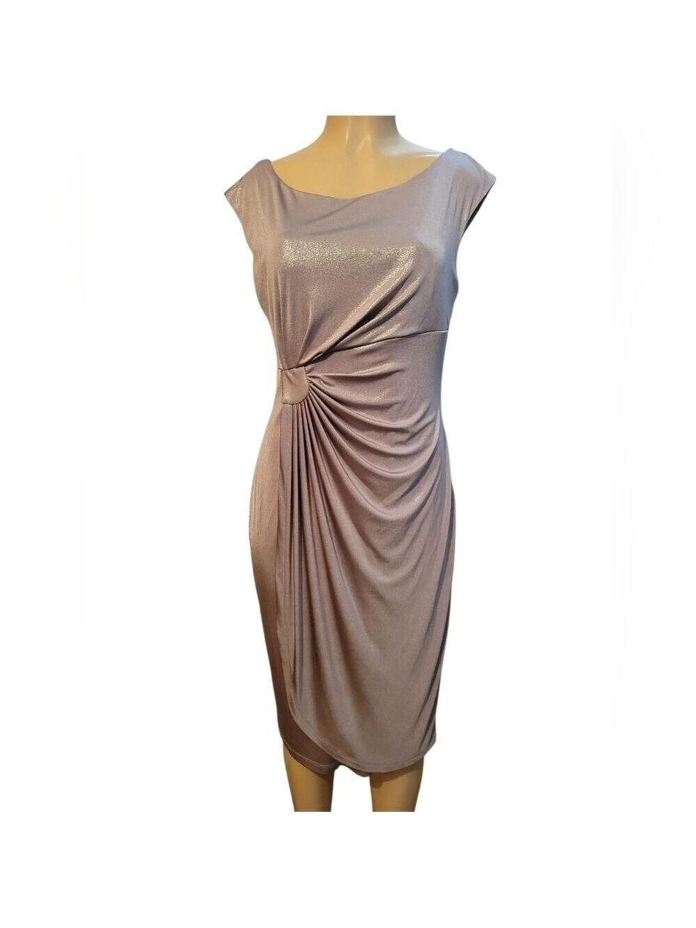 Connected Appreal Dress Sliver Glam Size 12 Demure Clinch Newyears Christmas